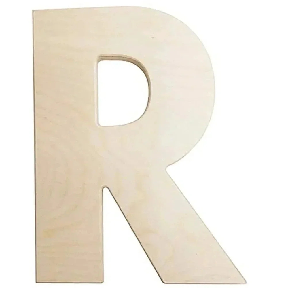 Darice U0993-R Bold Solid Wood Letter, Capital R, 12 in